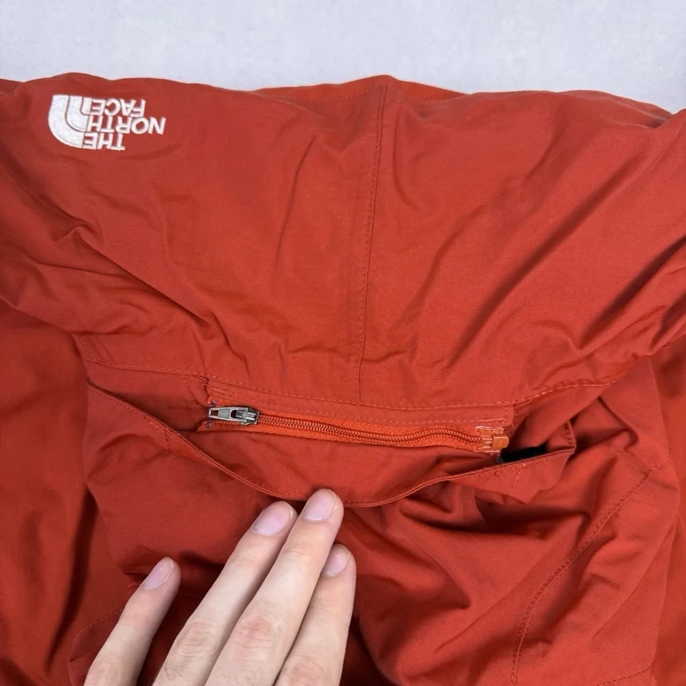 The North Face HyVent Ski Jacket Men's XL Red‎ Hooded Shell Stained